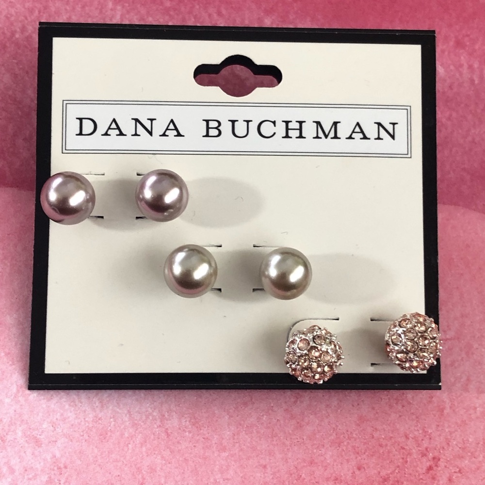 Dana Buchman Set of 3 Post Stud Pierced Earrings